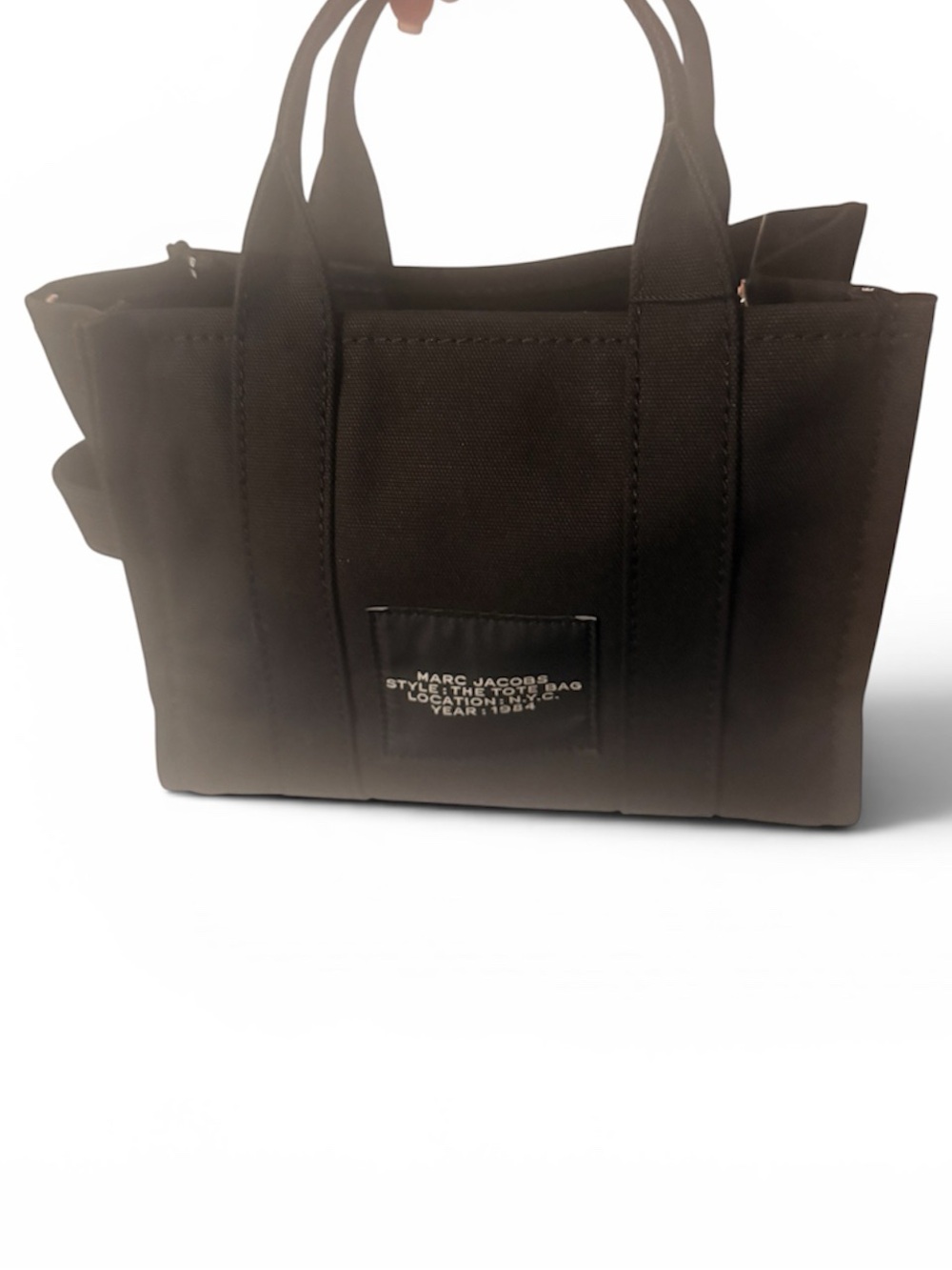Marc Jacobs Black Small Canvas The Tote Bag with Adjustable crossbody Strap - Picture 10 of 13